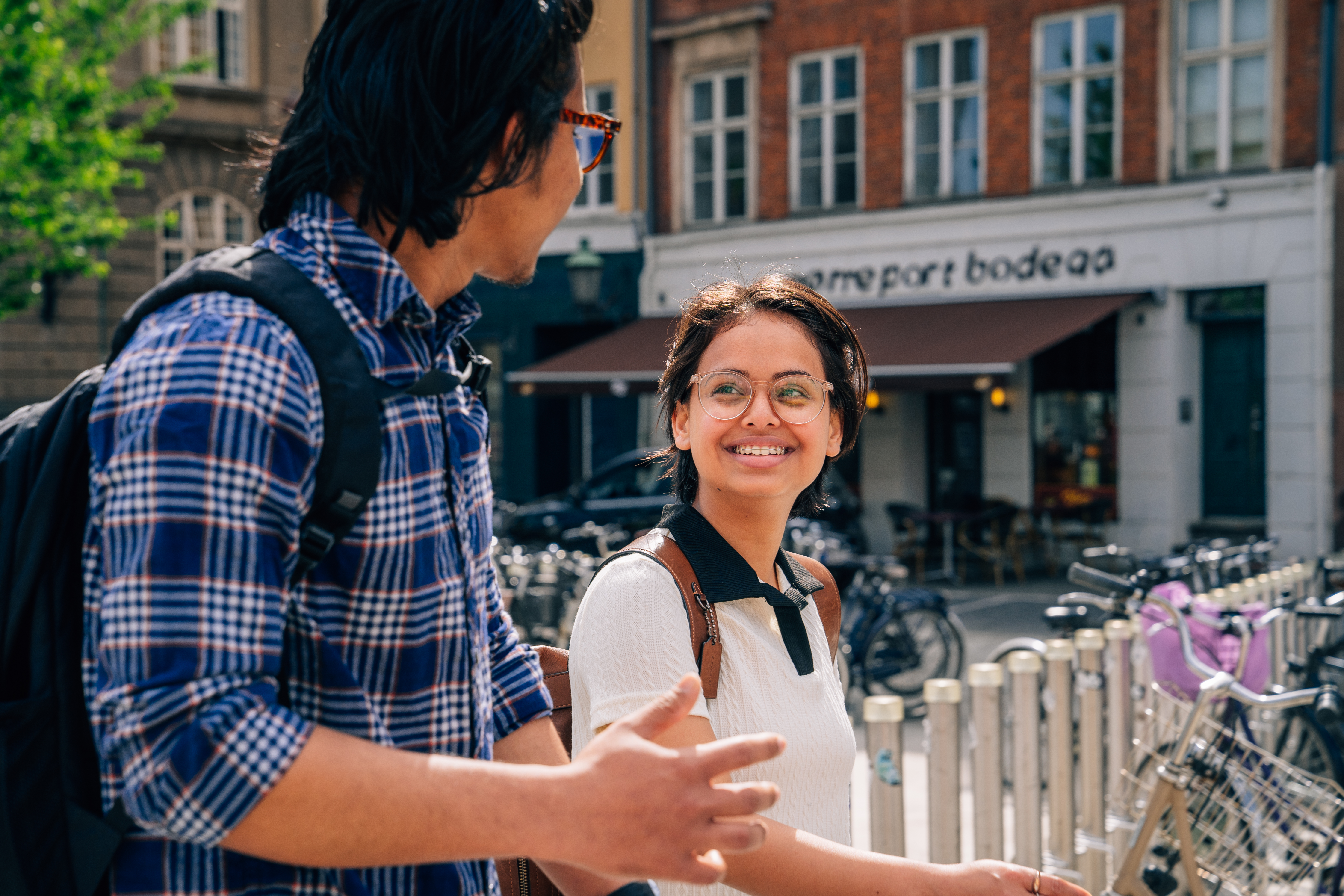 Students from Niels Brock Copenhagen Business College talking